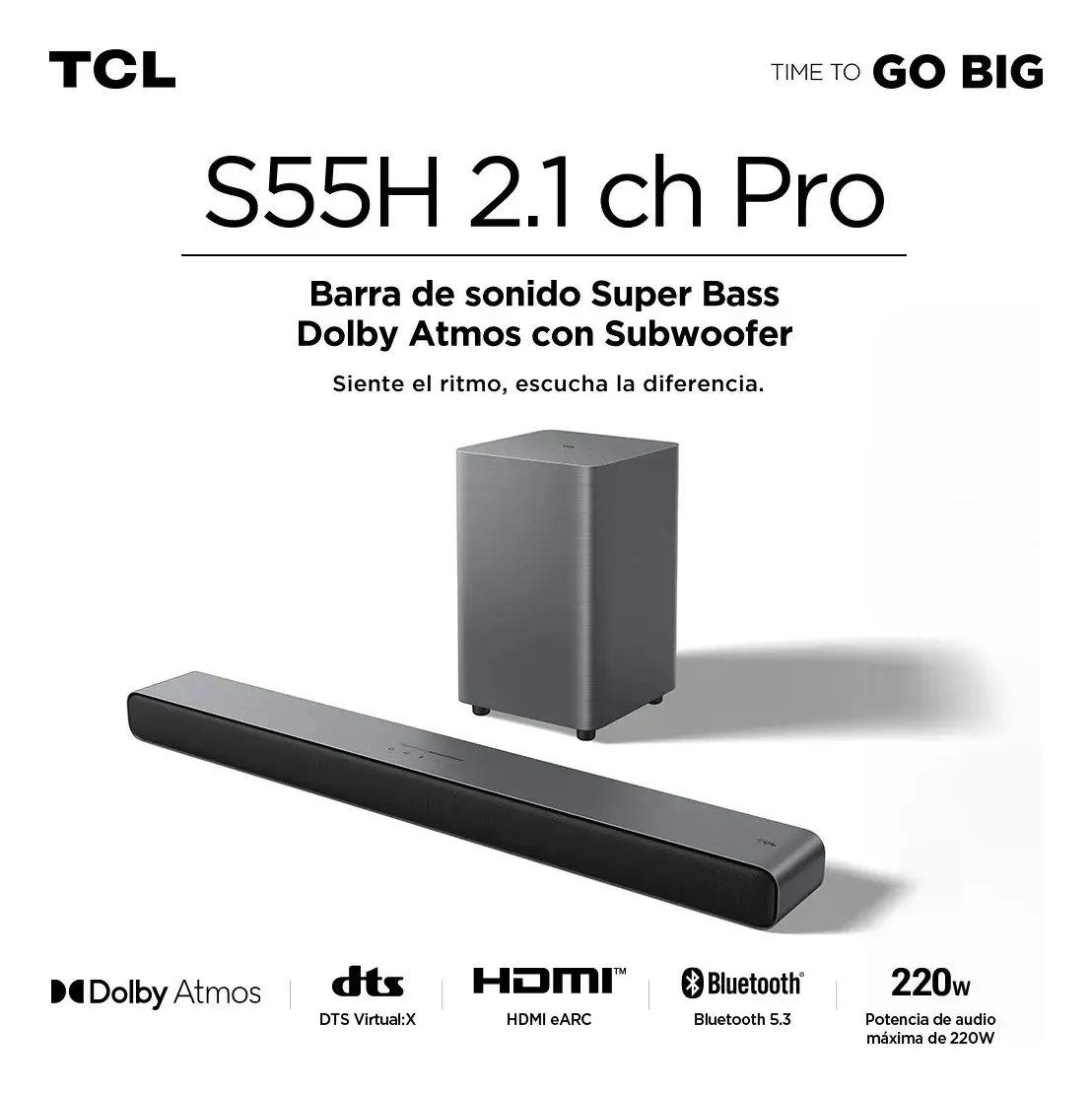 Barra de sonido TCL S55H 2.1 Dolby Atmos